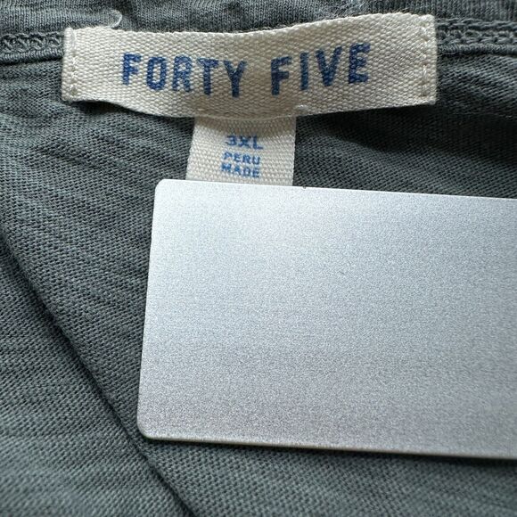 Forty Five T-Shirt Men's 3XL XXXL Green Heather 100% Cotton Pullover Tee Pocket - Picture 5 of 9